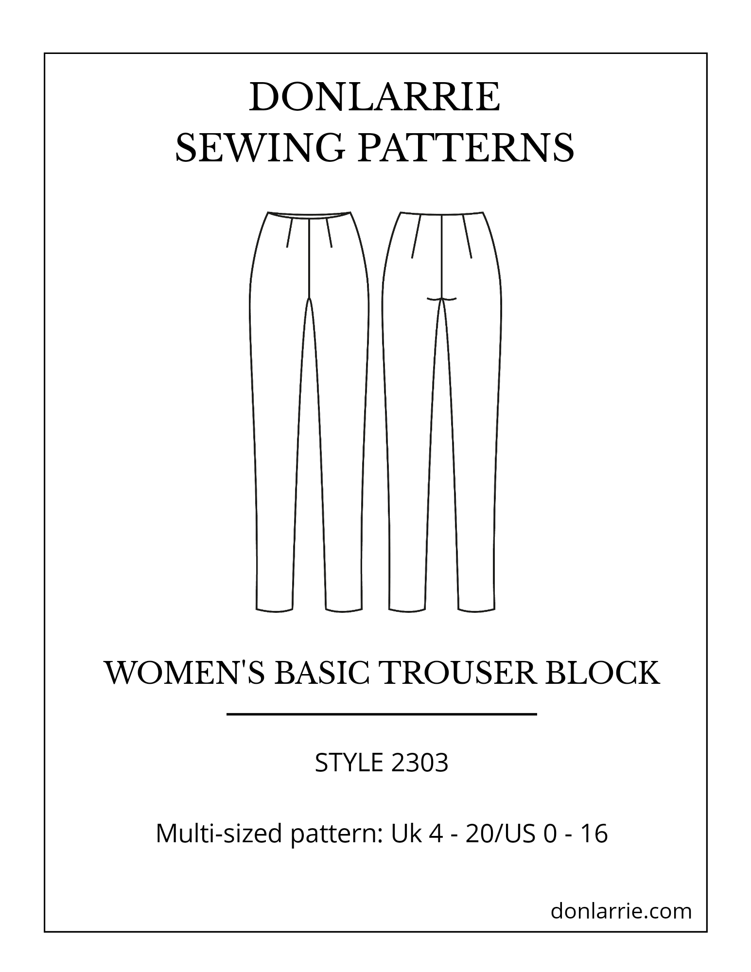 BASIC TROUSER BLOCK - DIGITAL - DONLARRIE