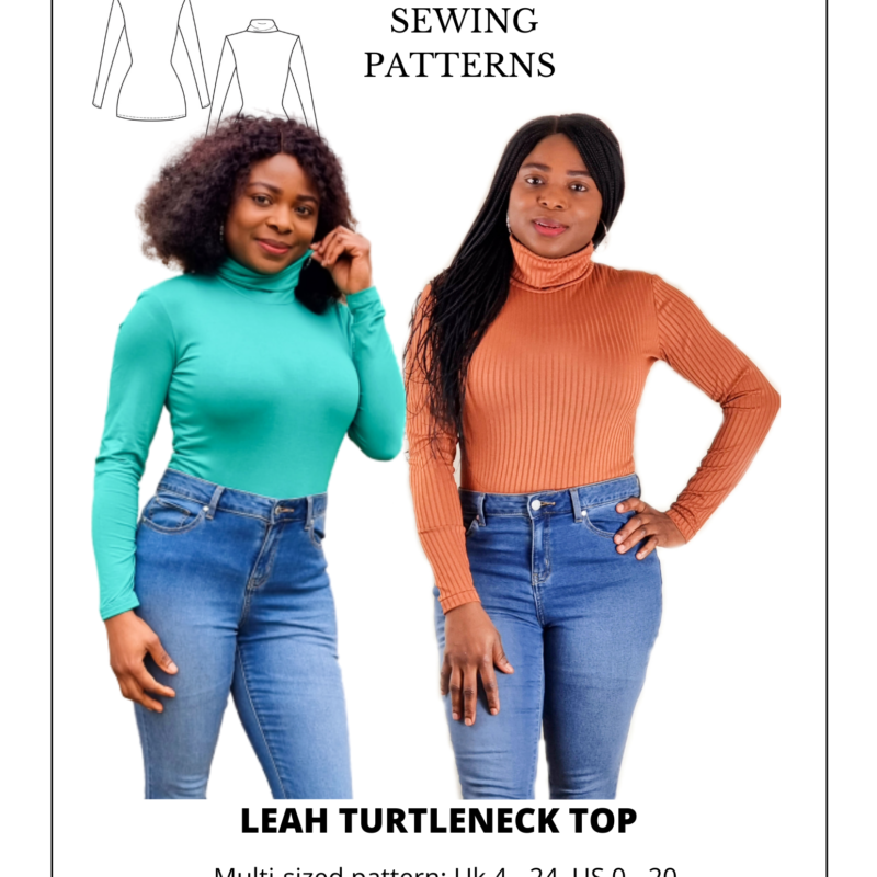 LEAH TURTLENECK TOP – DIGITAL SEWING PATTERN