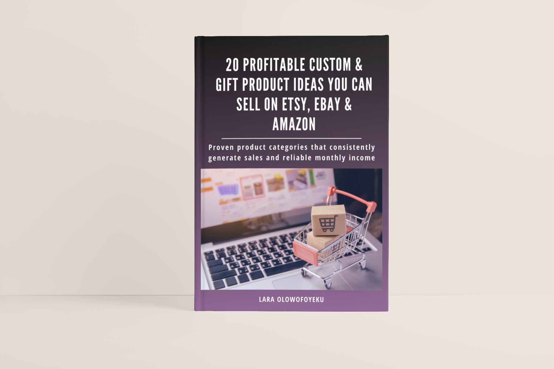 mockup of a hardcover book featuring a two color background 3401 el1 1